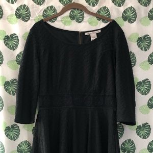 Textured black swing dress